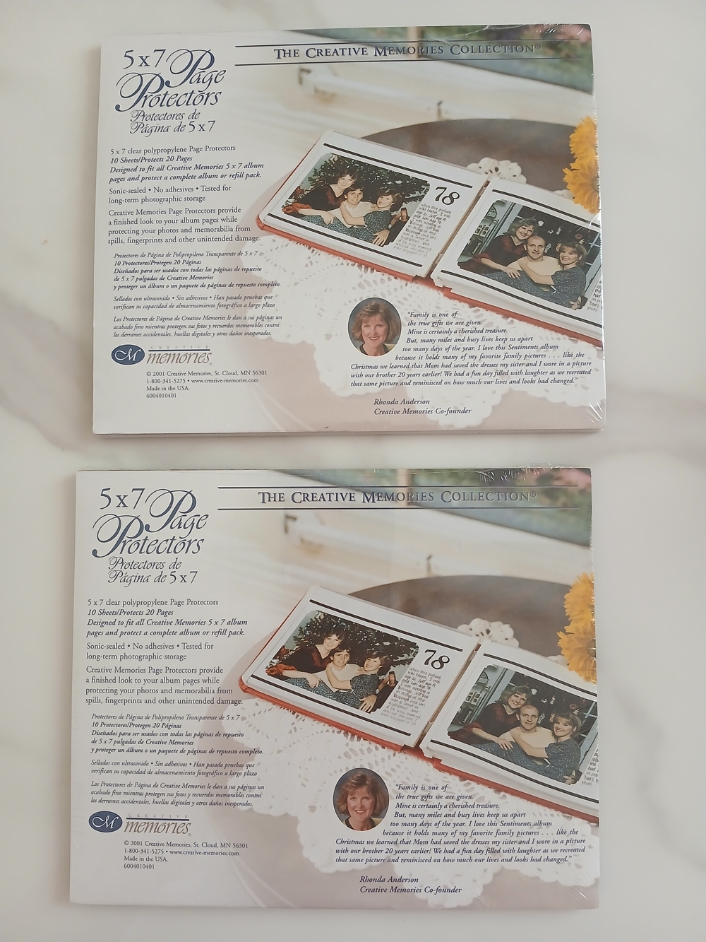 New Creative Memories 5x7 Page Protectors Lot Of 2